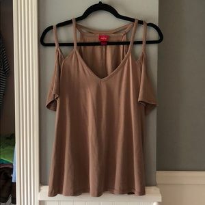 Tan Shirt w Shoulders Cut Out